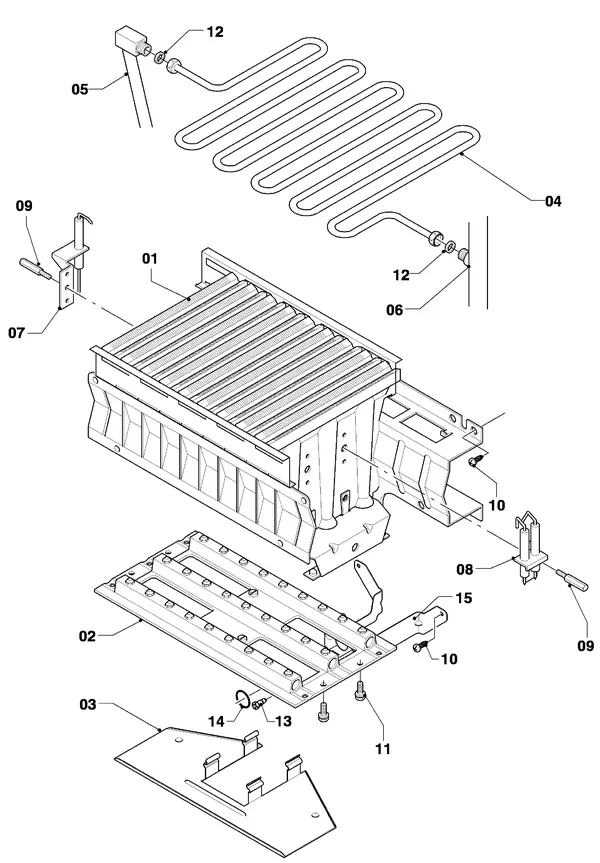 Exploded view Vaillant thermoCOMPACT VCW 254/4-7: Burner
