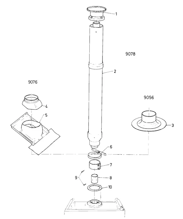 Exploded view Vaillant Boiler Turbo VC 142 E: Vertical roof flue C