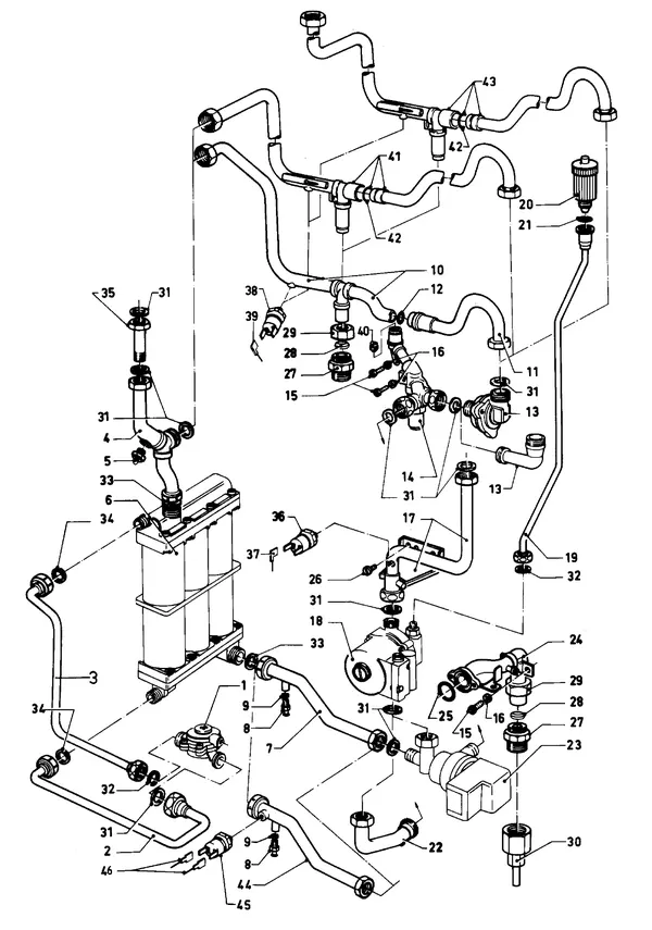 Exploded view Vaillant Boiler Turbo VC 182 E: Connection parts A