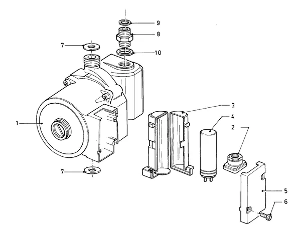 Exploded view Vaillant Boiler Turbo VC 182 E: Pump