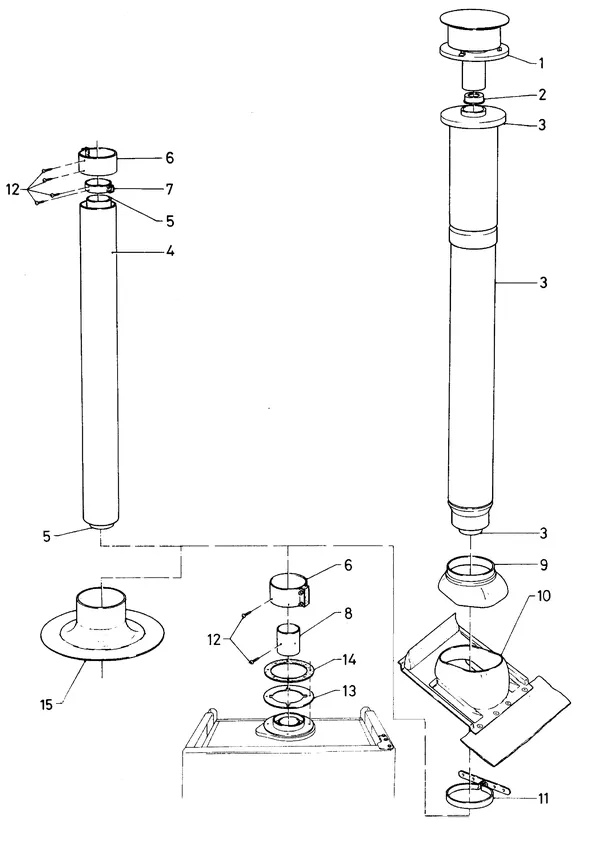 Exploded view Vaillant Boiler Turbo VC 182 E: Vertical roof flue A