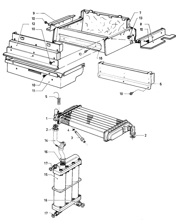 Exploded view Vaillant Boiler Turbo VC 182 E: Heat exchanger
