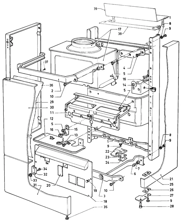 Exploded view Vaillant Cv-ketel VC 184 XE (TTB): Manteldelen