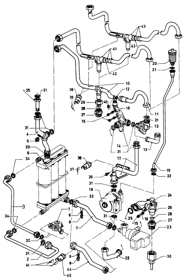Exploded view Vaillant Boiler Sine VC 221 E: Connection parts A