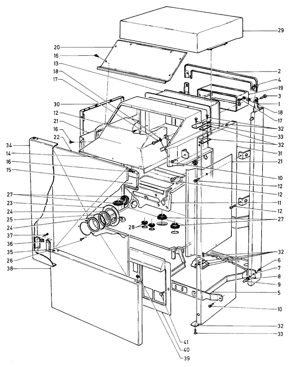 Exploded view Vaillant Boiler Sine VC 221 E: Casing parts