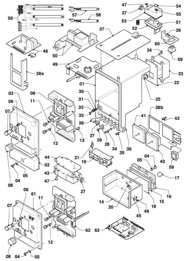 Exploded view Vaillant Boiler Sine VC 221 E: Control box