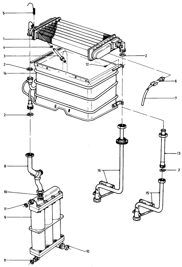 Exploded view Vaillant Boiler Sine VC 221 E: Heat exchanger