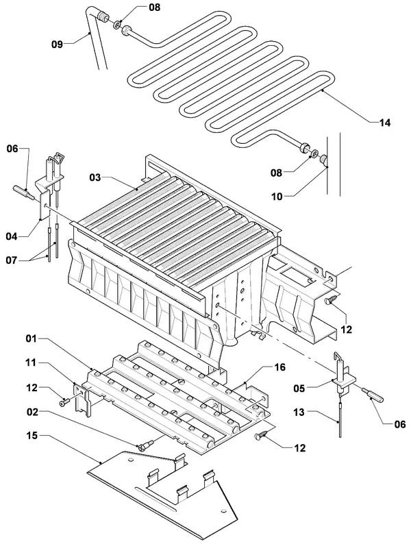 Exploded view Vaillant Boiler VC 254/3: Burner