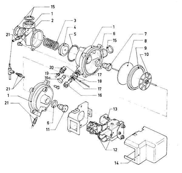 Exploded view Vaillant Combiketel Turbo VCW 182 E: Voorkeurklep