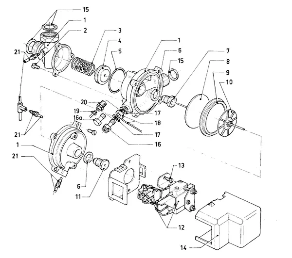 Exploded view Vaillant Combi boiler Turbo VCW 245 E: Priority valve