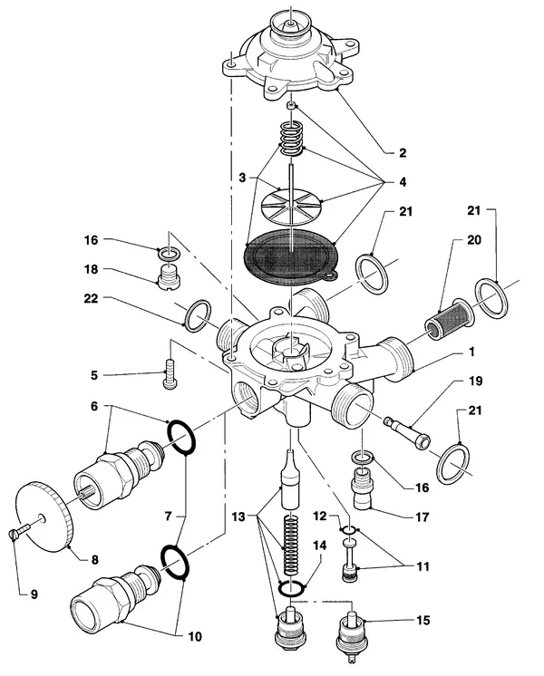 Exploded view Vaillant Combi boiler Turbo VCW 245 E: Water section B
