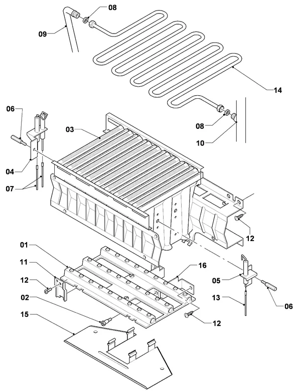 Exploded view Vaillant VC-VCW 254/3: Burner