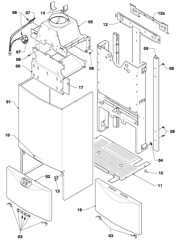 Exploded view Vaillant VC-VCW 254/3: Casing parts