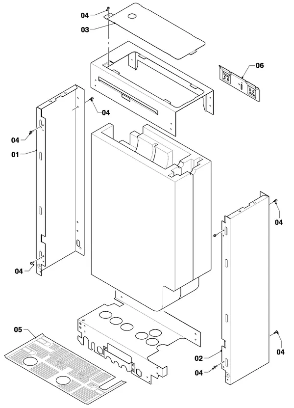 Exploded view Vaillant ecoTEC plus VHR 34/5-5 I R4: Manteldelen vih