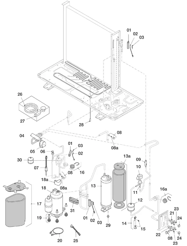 Exploded view Vaillant aroTHERM VWL 75/5 AS: Refrigerant circuit