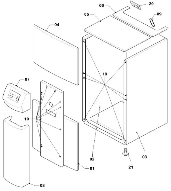 Exploded view Vaillant geoTHERM VWS 101/2: Casing