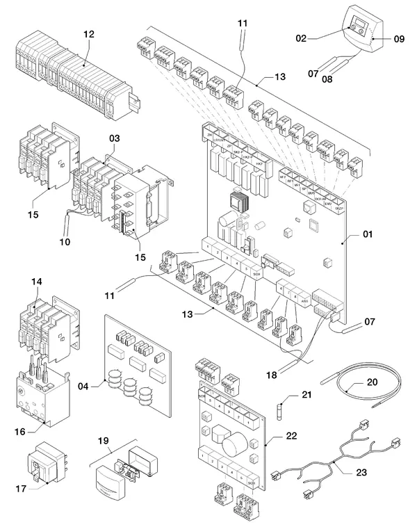 Exploded view Vaillant geoTHERM VWS 103/2: Control box