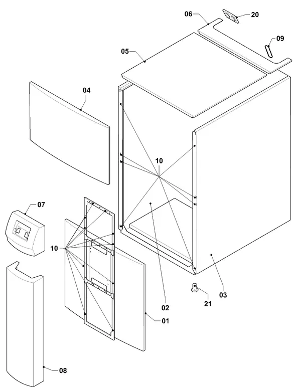 Exploded view Vaillant geoTHERM VWS 300/2: Casing parts