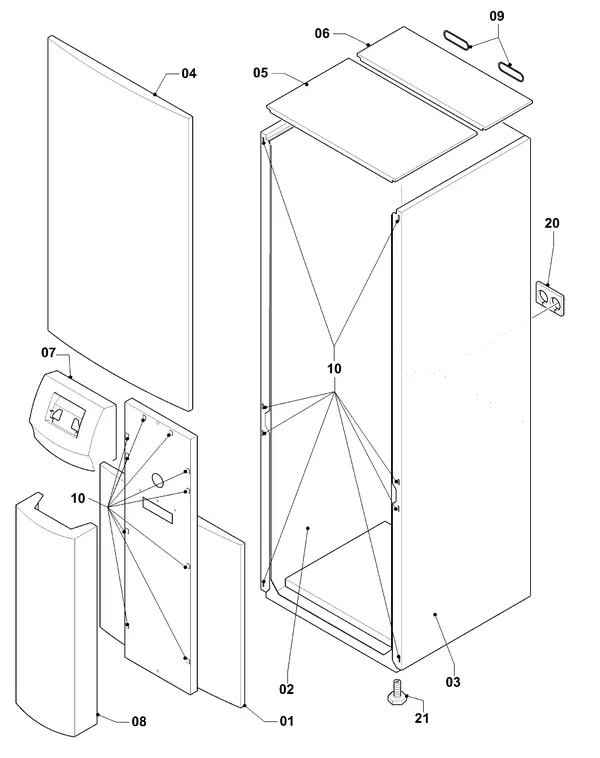 Exploded view Vaillant geoTHERM VWS 62/2: Casing parts