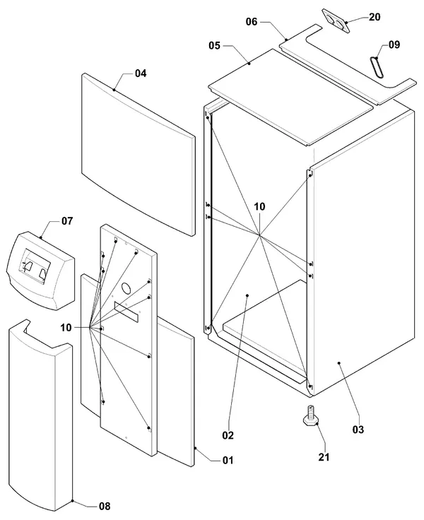 Exploded view Vaillant geoTHERM VWS 64/3: Casing parts