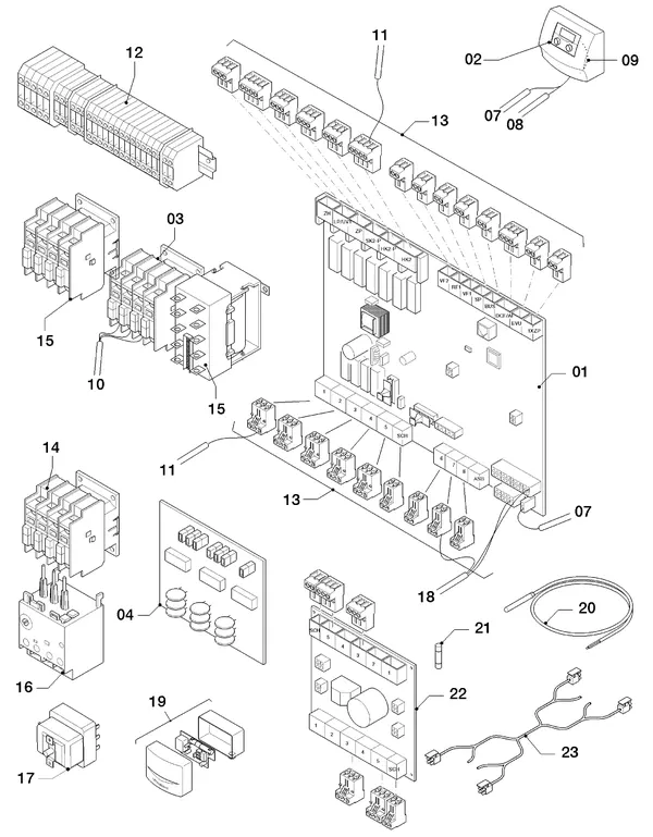 Exploded view Vaillant geoTHERM VWS 64/3: Control box
