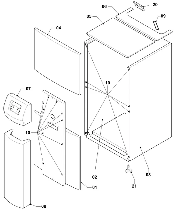 Exploded view Vaillant geoTHERM VWS 84/3: Casing parts
